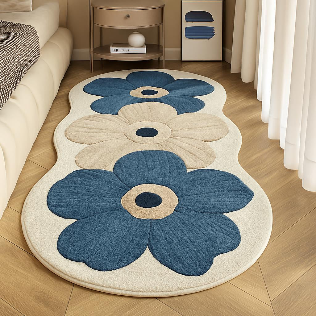 Velveterra - Soft Irregular Flower Pattern Rug