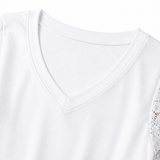 Lumeya – Crochet Lace Sleeve V-Neck Top