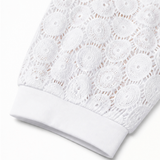 Lumeya – Crochet Lace Sleeve V-Neck Top