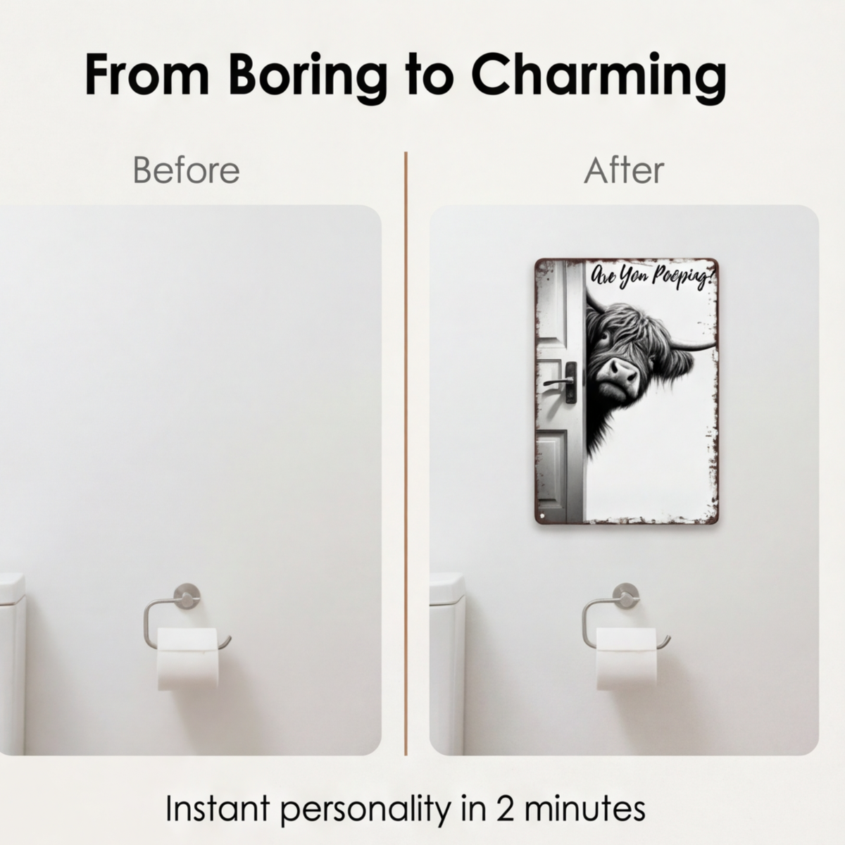 Peekaboo - Funny bathroom metal sign