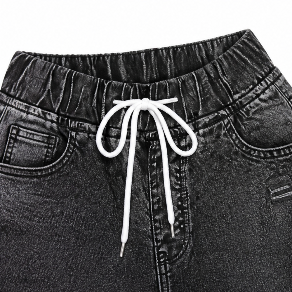 Vellora – High Waist Drawstring Denim Capris