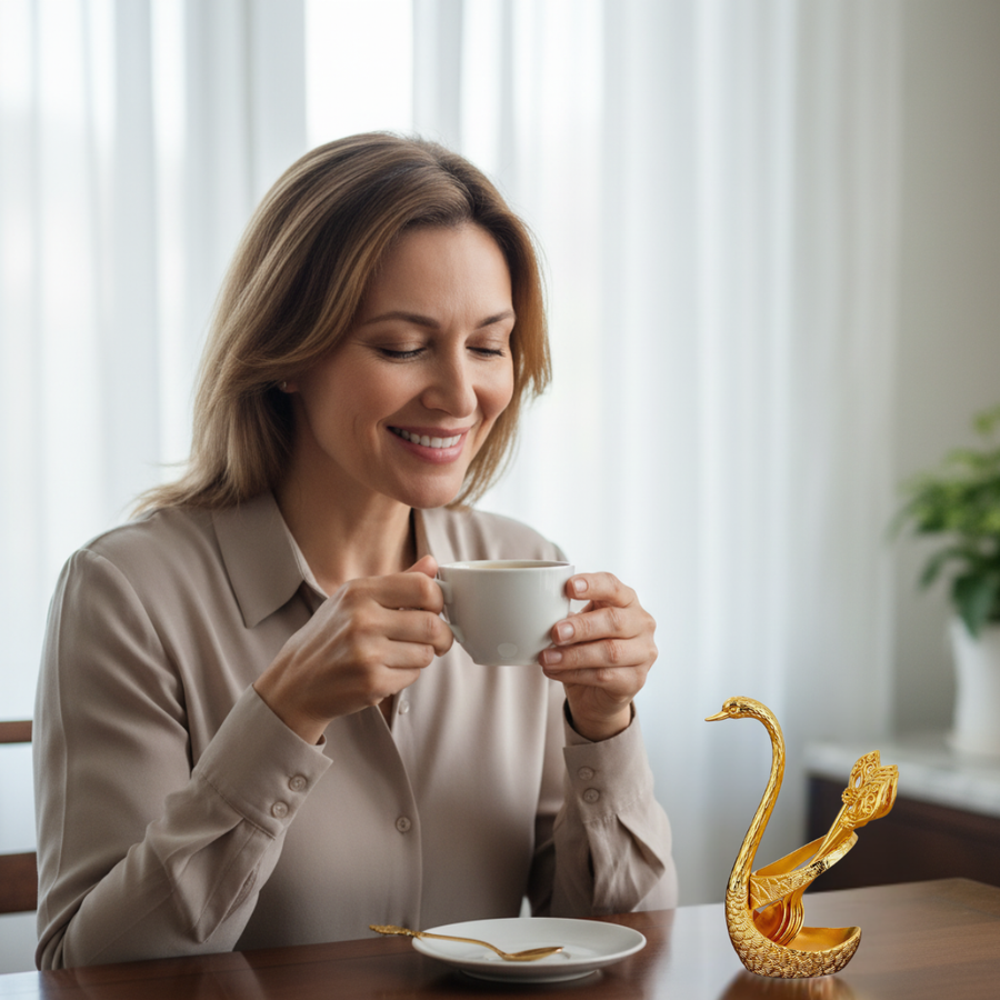 Swanesse - Giftable Coffee Spoon Set with Swan Holder