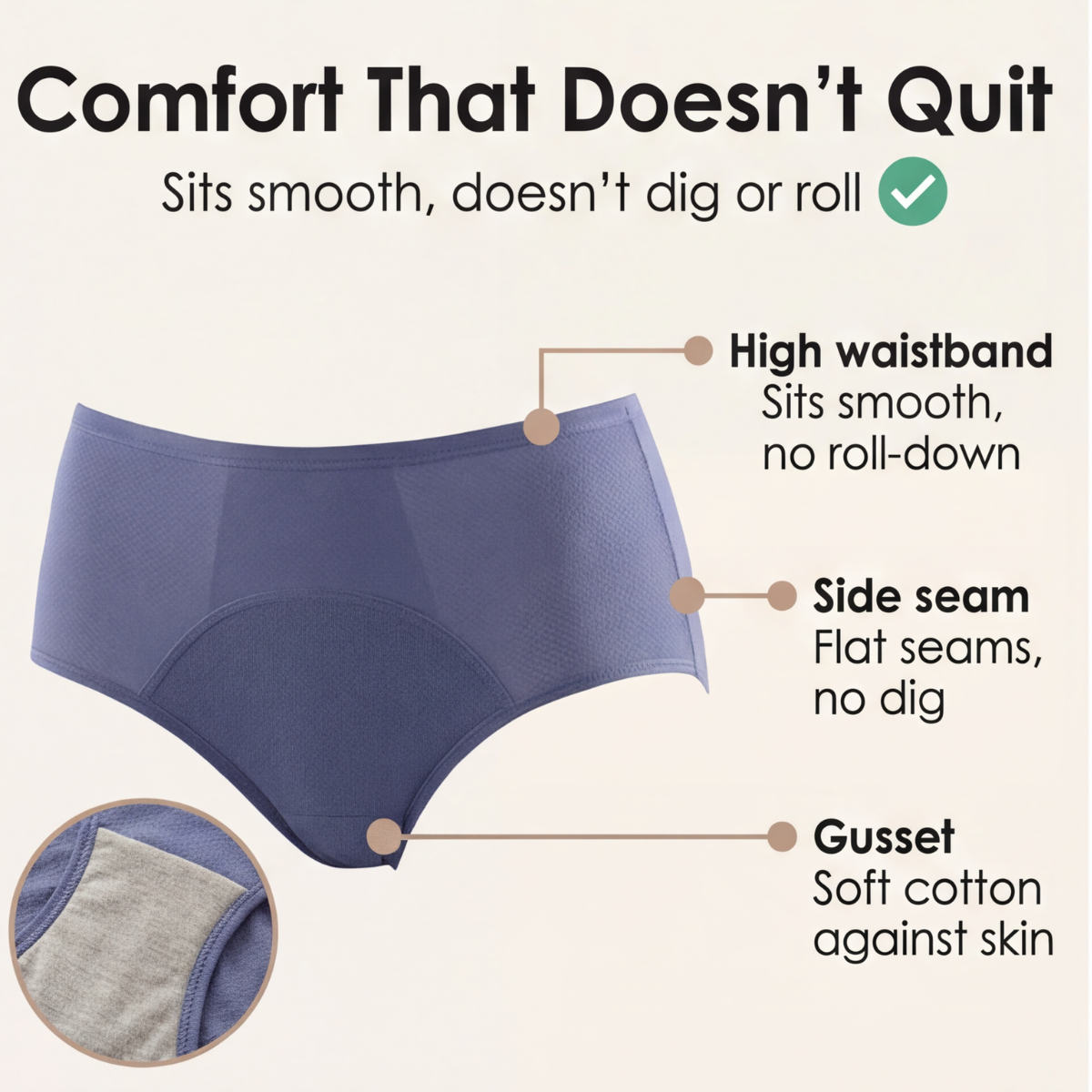 Serena - Women's high waisted leak proof period panties