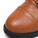 Denara - Denim and Leather Mid-Calf Riding Boots
