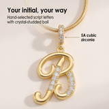 LUMARA – 3-Layer Initial Necklace with Pink Heart Zircon