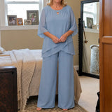 Elowen – Layered Chiffon-like Wedding Guest Pant Set for Women