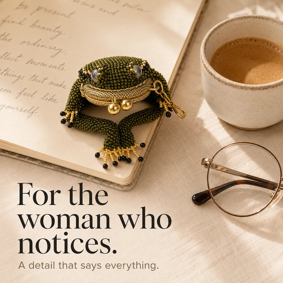 Ribbita – Beaded Frog Coin Purse