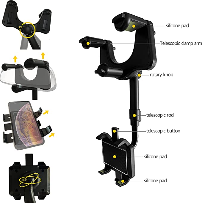 SwivelView - Rotating Car Phone Holder for Safe Navigation