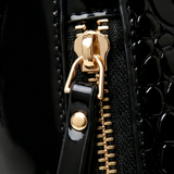 Velora – Glossy Croc Crossbody Handbag