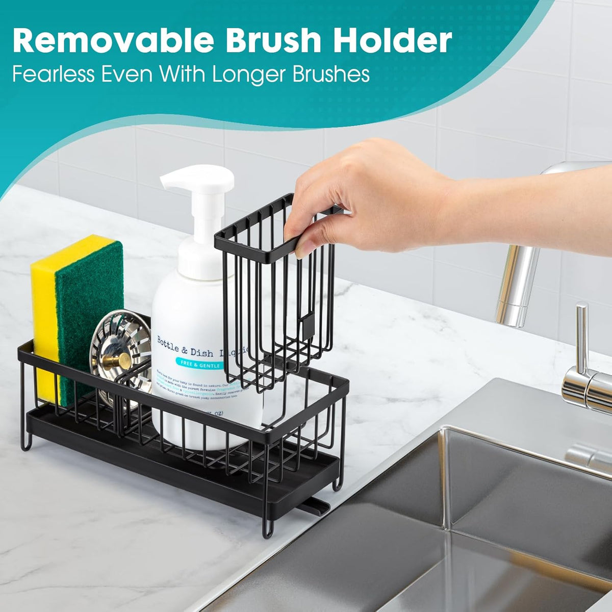 TidyDock - Compact Self-Draining Sink Organizer