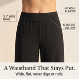 Lunavia – Women's Wide-Leg Tulip-Hem Capri Pants with Pockets