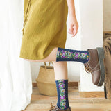 Sorellea - Women's Vintage Floral Embroidered Socks