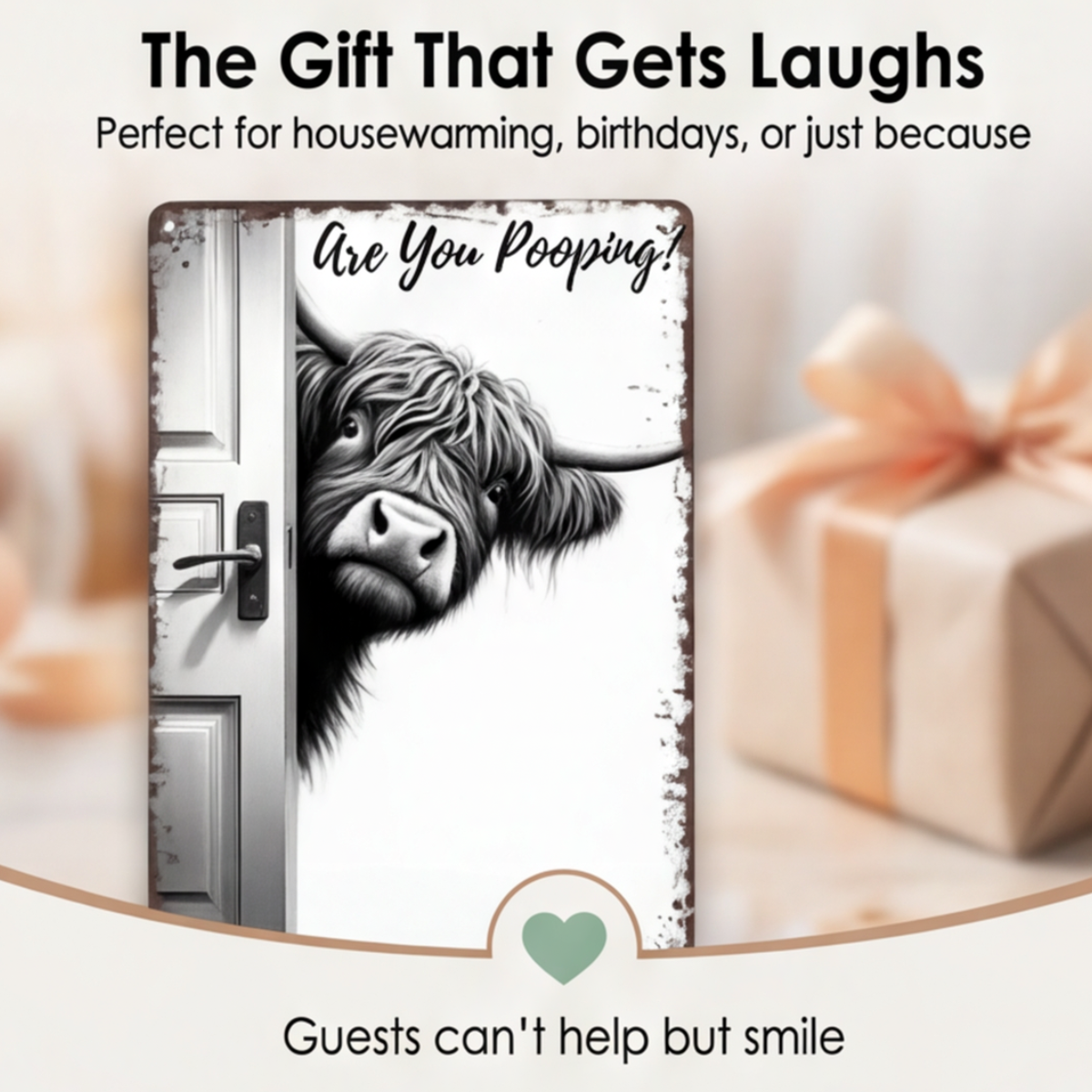 Peekaboo - Funny bathroom metal sign