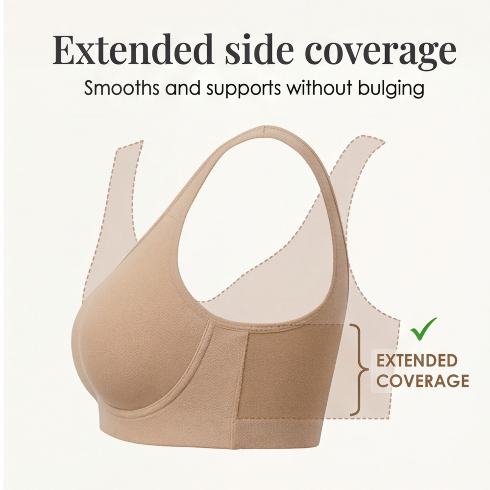 Veluna - Women's Front Zip Bra with FlexGel Support