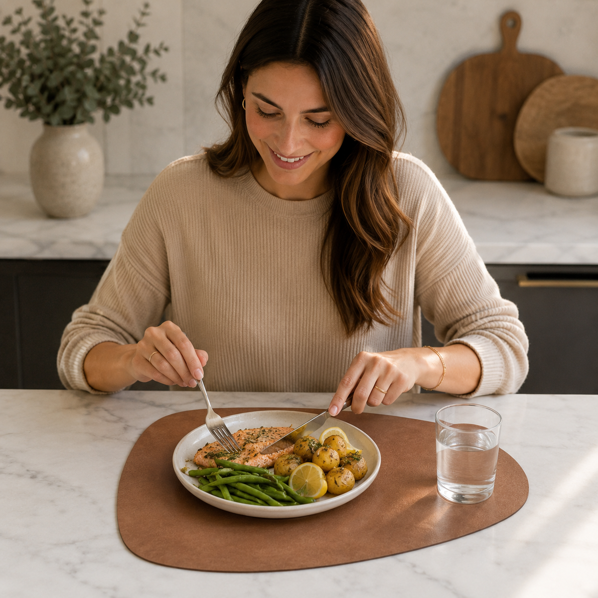 Dropelle – Reversible Water-Drop PU Leather Placemats (6-pack)