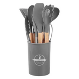 Culinara – 12 Piece Silicone Kitchen Set with Wooden Handles