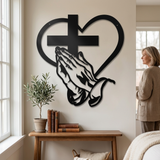 Verita - Christian Heart and Cross Metal Wall Decor