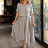 Solene – Effortless Two Piece Linen-Look Skirt Set for Women