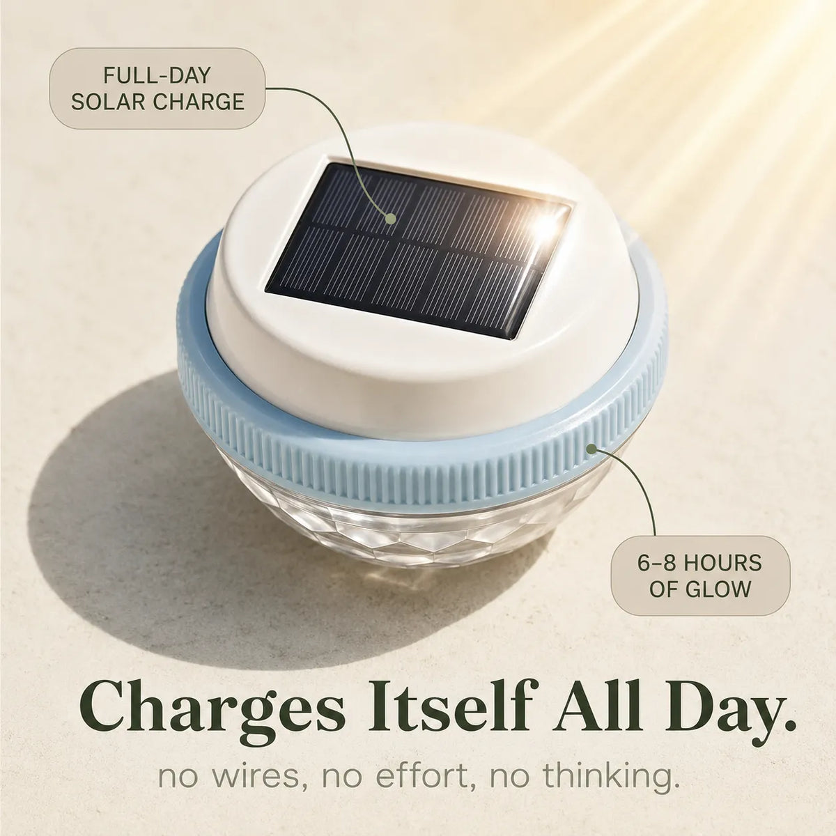Luminora – Solar Floating Pool Light, Color Changing Starburst Glow with Remote, IP68 Waterproof