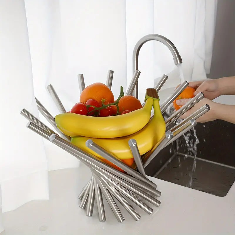 Nestelle – Elegant Stainless Steel Fruit Display Bowl