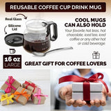 Brewbell – 16 Oz Pour-Over Inspired Glass Coffee Mug