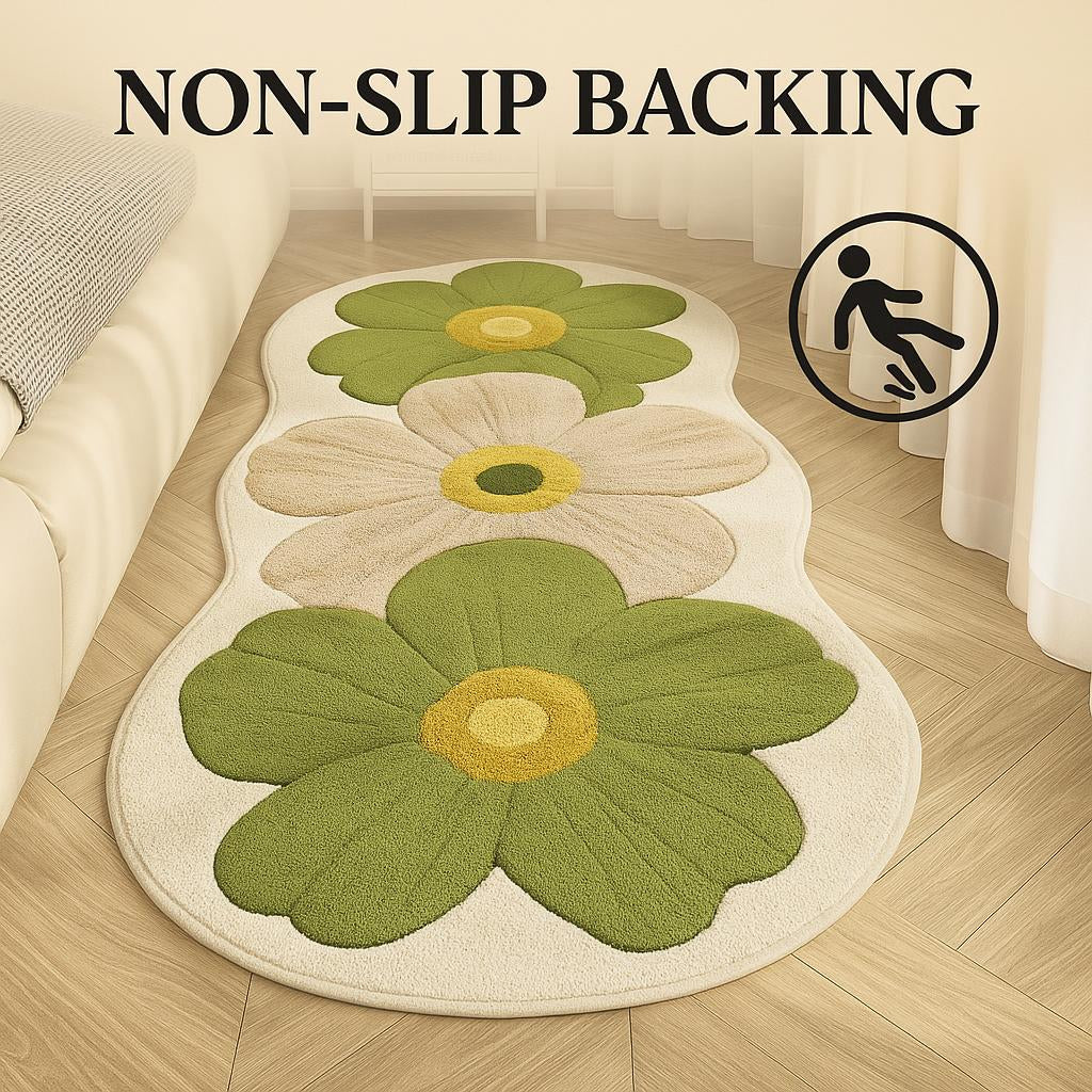Velveterra - Soft Irregular Flower Pattern Rug