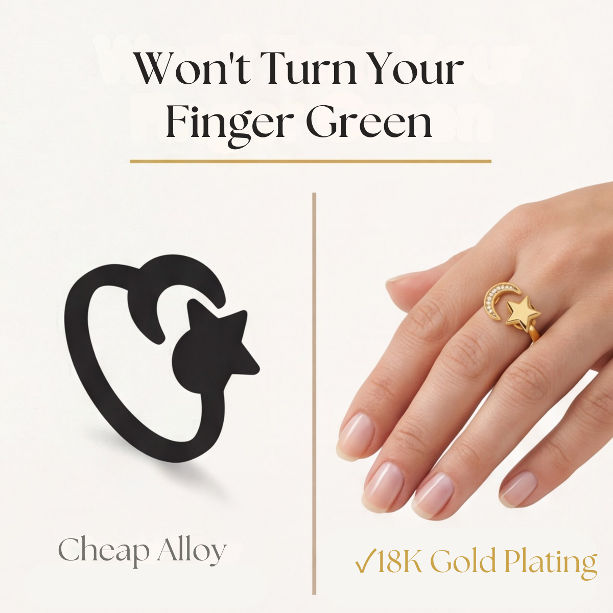 Lunessa - Moon and Star Calming Ring