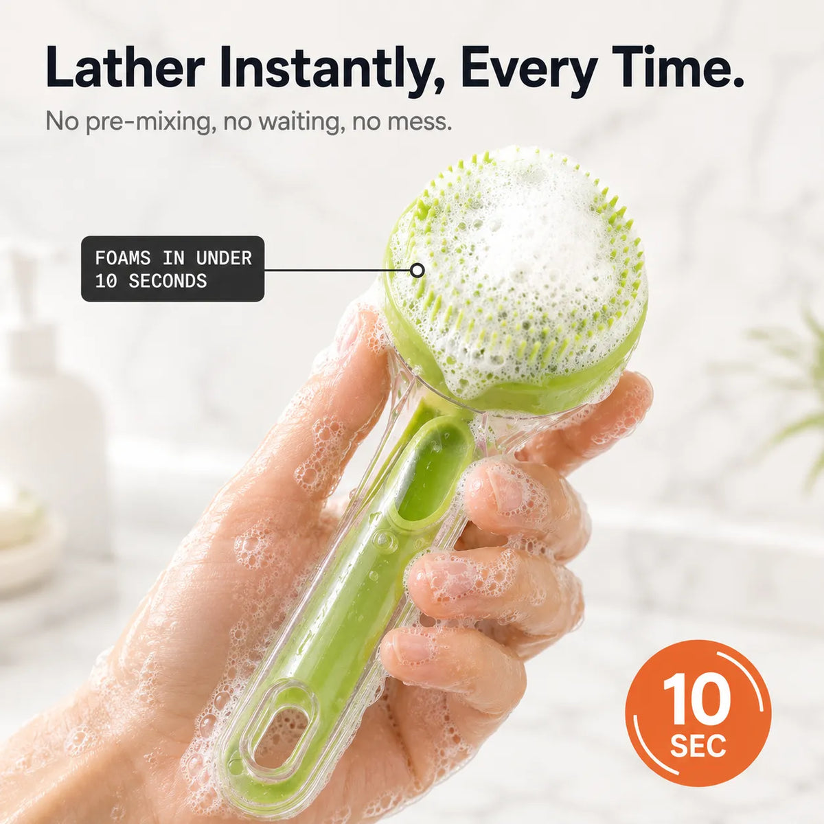 Pawlush – Dog Bath Brush with Built-in Shampoo Dispenser