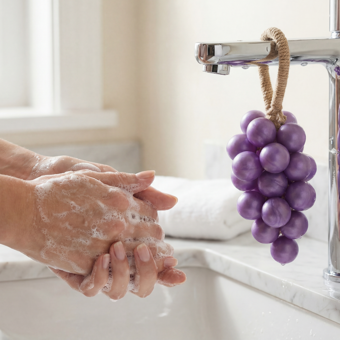 Vinara - Pearlescent Grape Cluster Soap on a Rope
