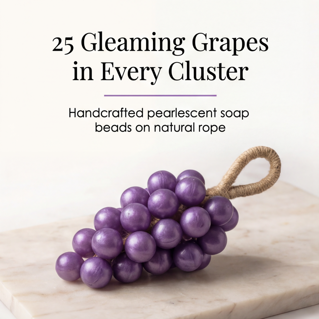 Vinara - Pearlescent Grape Cluster Soap on a Rope