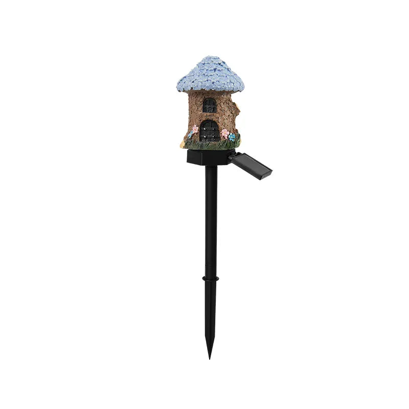 Lunavia – Solar Fairy Cottage Garden Stake Light, Hand-Sculpted Resin, Auto-On Warm LED