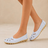 Wearbella – Perforated Woven Low-Cut Flat Loafers