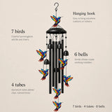 Birdsong – Rainbow Hummingbird Wind Chime for Garden, Patio & Porch