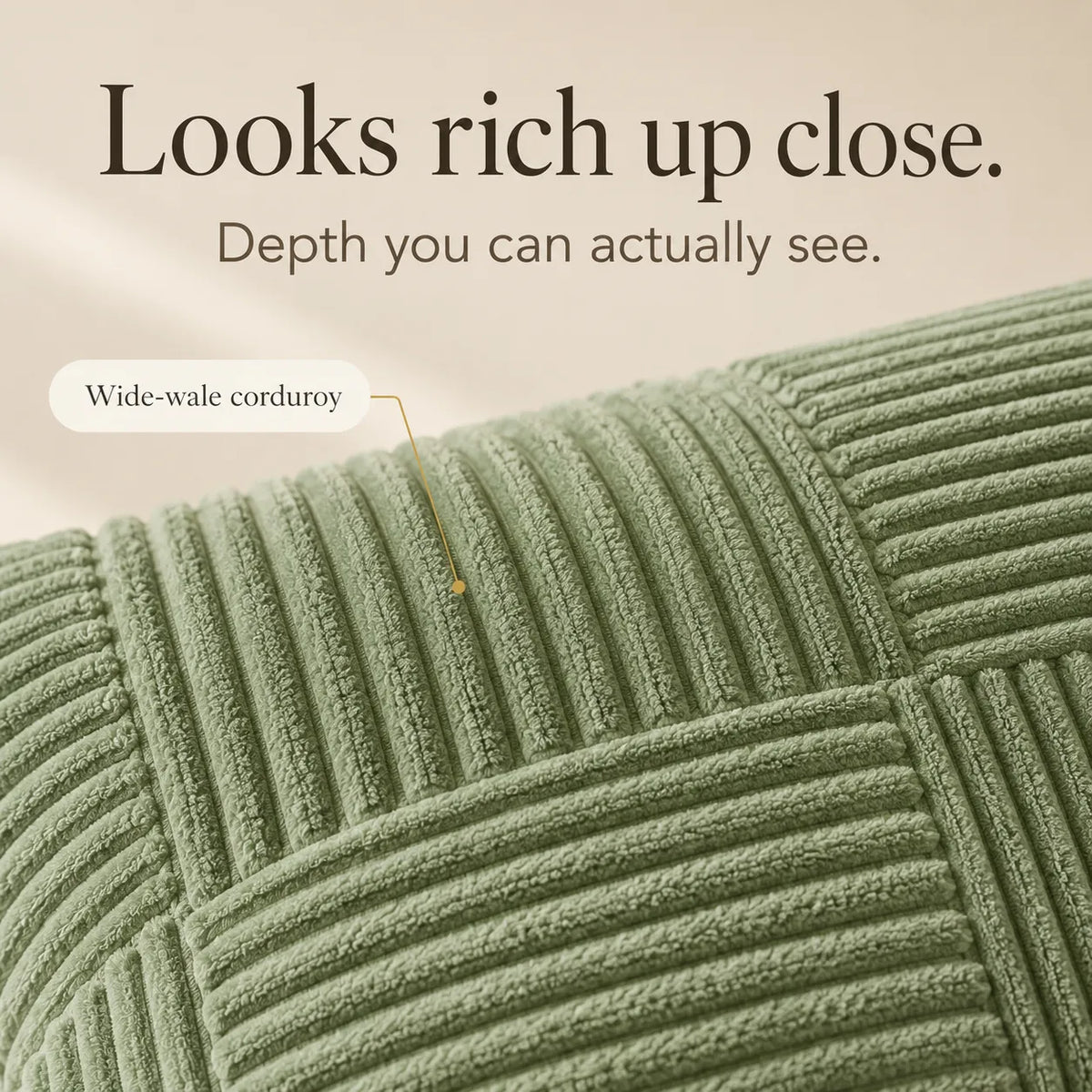 Corvella – Corduroy Cushion Cover That Matches The Photo