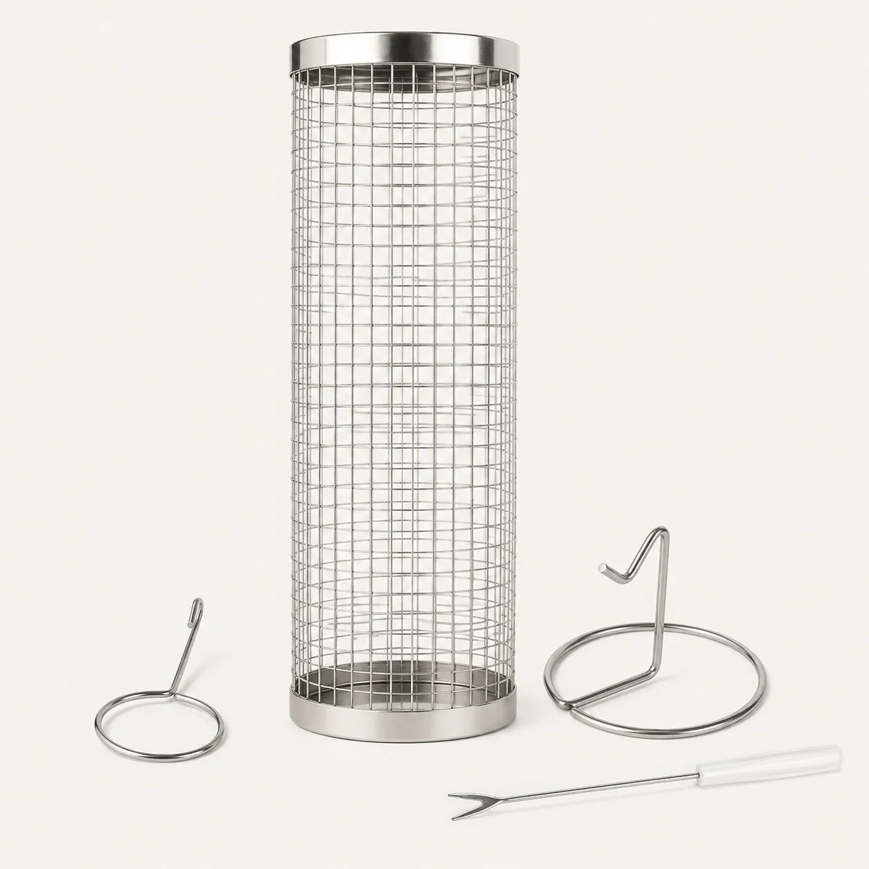 Rollwell – Rolling Stainless Mesh Grill Basket with Hook
