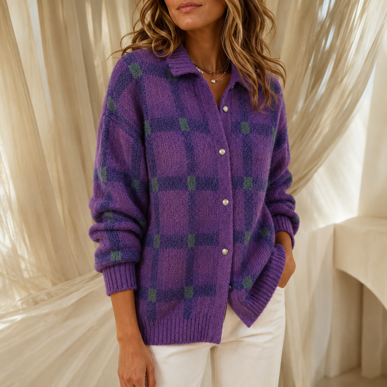 Collarhold – Oversized Cardigan With A Collar That Holds Its Shape