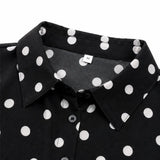 Soléa – Polka Dot Blouse and Shorts Set, Soft Drape, Summer Two Piece