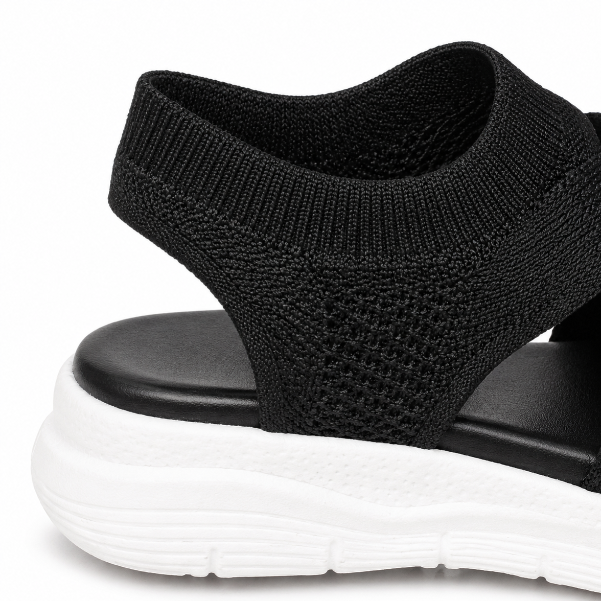 Veluna – Cushioned Stretch Knit Cross Strap Sandals for Women