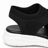 Veluna – Cushioned Stretch Knit Cross Strap Sandals for Women