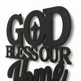 Hearthwell – Black Metal Wall Sign, Faith & Home Decor Art
