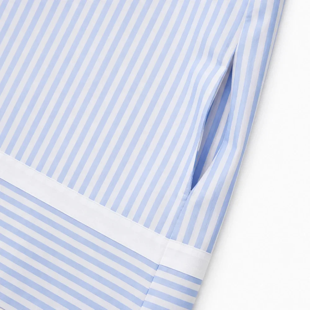 Marivelle – Striped V-Neck Tunic Dress with Pockets