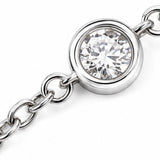 Lunavia – Floating Stone Silver Necklace with Pavé Halo