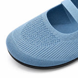 Soffea – Knit Mary Jane Flats with Elastic Straps for Women, Slip On Breathable Ballet Shoes