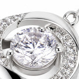 Lunavia – Floating Stone Silver Necklace with Pavé Halo