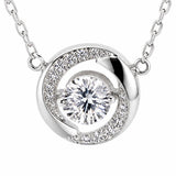 Lunavia – Floating Stone Silver Necklace with Pavé Halo