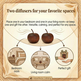 Aromelle – Natural Wood Essential Oil Diffuser Set of 2