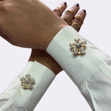 Petaline - Pearl Flower Shirt Clasp