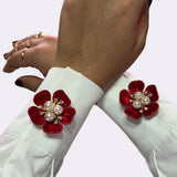 Petaline - Delicate Pearl Flower Shirt Brooch