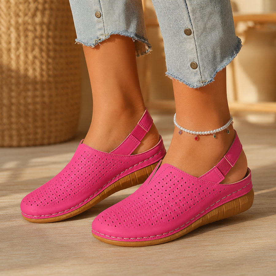 Solea – Women's Perforated Wedge Slingback Comfort Sandals