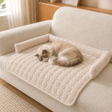 Pawvella – Bolstered Pet Couch Bed with Cooling Top, Non-Slip Sofa Protector